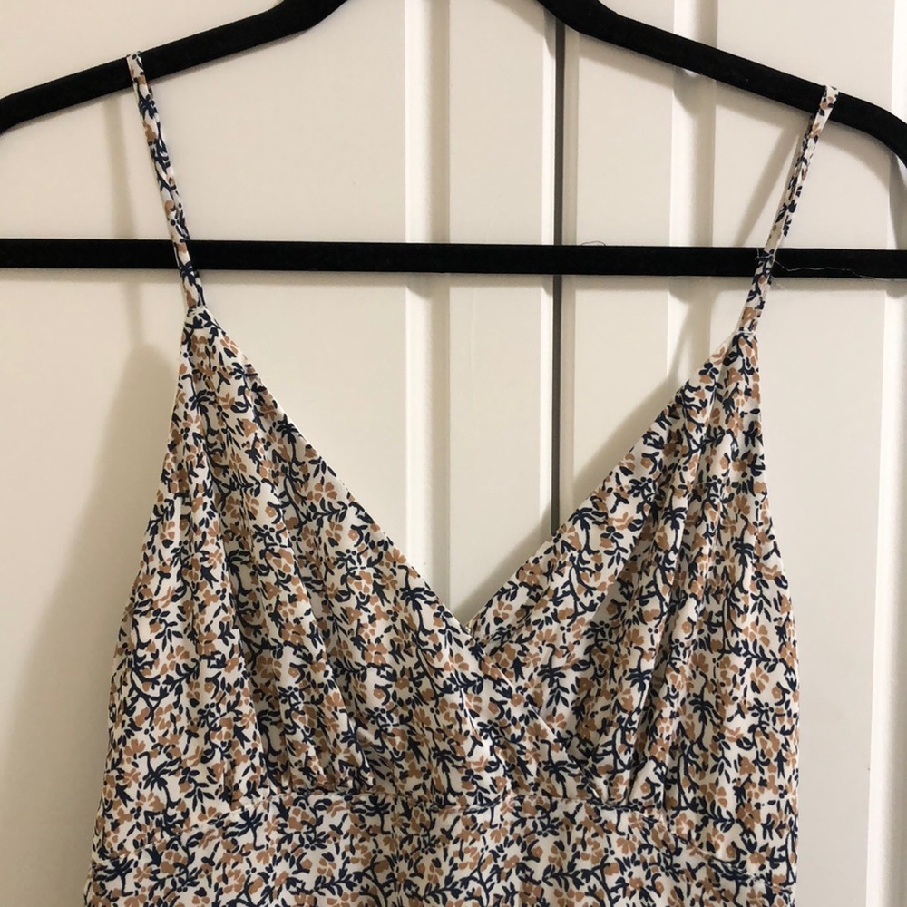 Abercrombie & Fitch Floral Midi Dress - Black and Tan